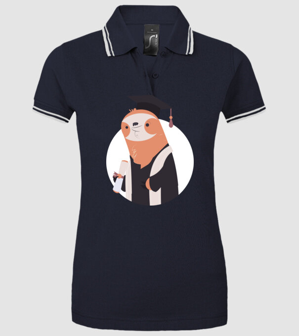 Leneș cu diplomă pentru absolvire model albastru închis pe tricou