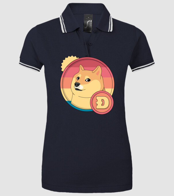 Doge Coin model albastru închis pe tricou