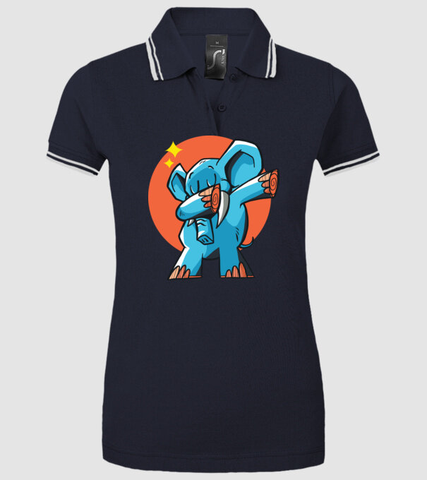 Elefant DAB model albastru închis pe tricou