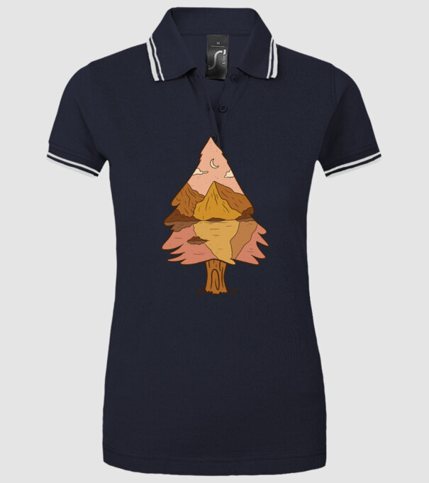 Brad Natură model albastru închis pe tricou