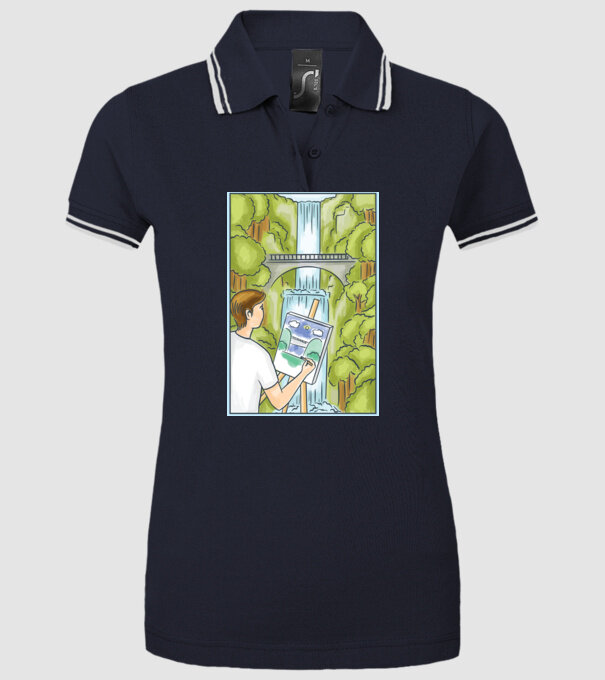 Pictură model albastru închis pe tricou