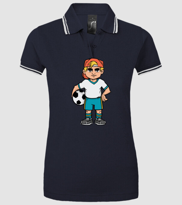 Băiat Fotbalist model albastru închis pe tricou