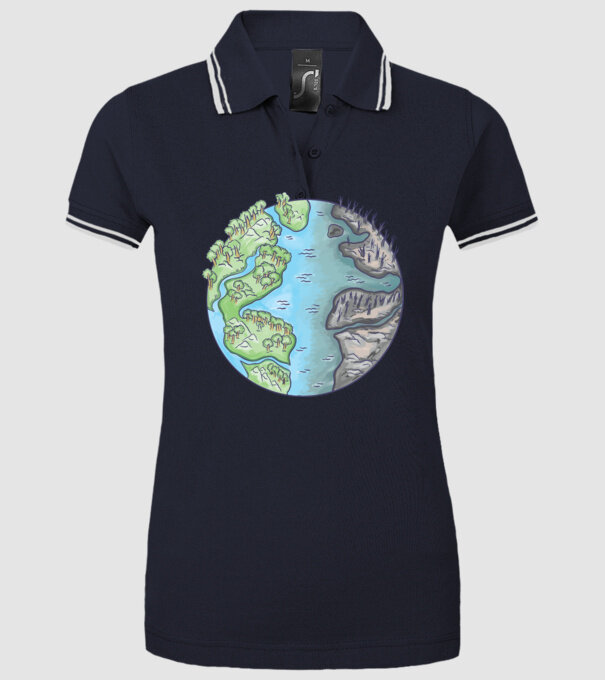 Distrugerea Pământului model albastru închis pe tricou