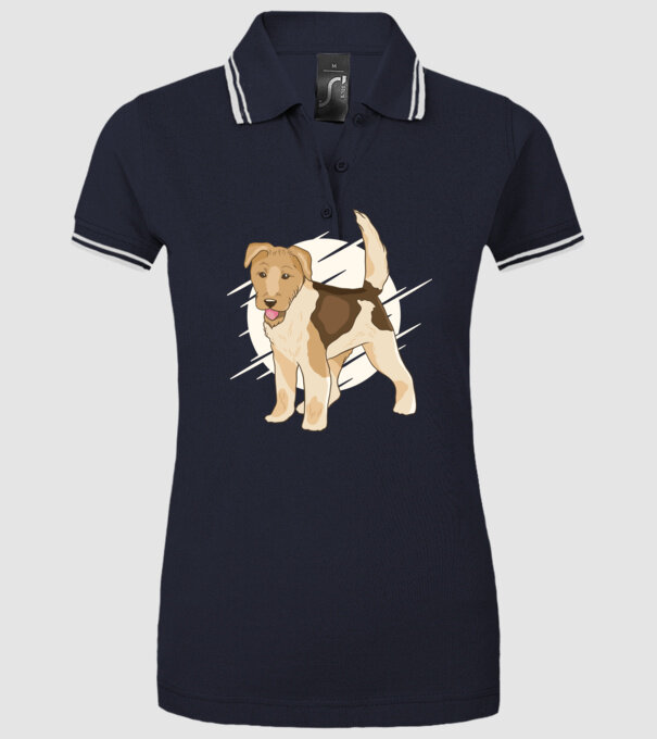 Fox Terrier model albastru închis pe tricou
