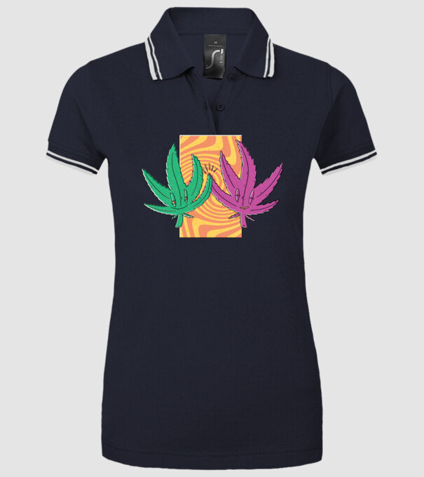 Frunze marijuana salut model albastru închis pe tricou
