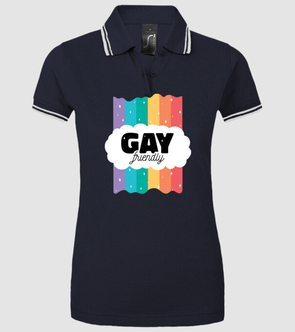 Gay friendly model albastru închis pe tricou