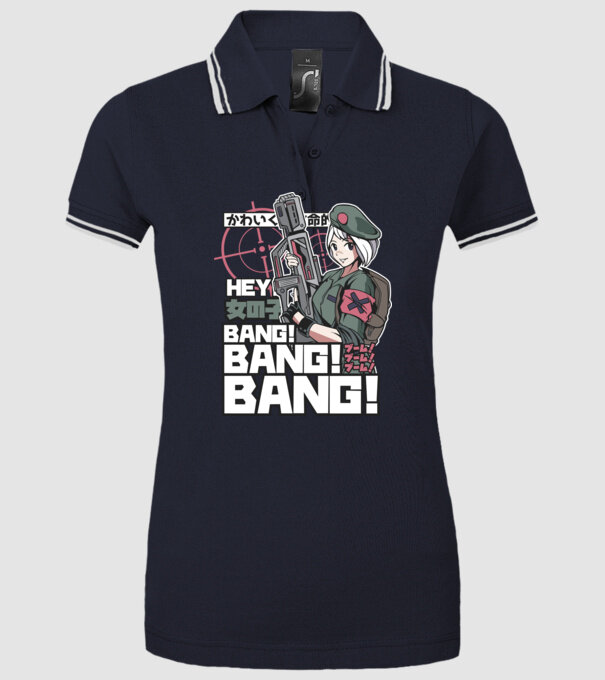 Fată Anime Gerilla model albastru închis pe tricou