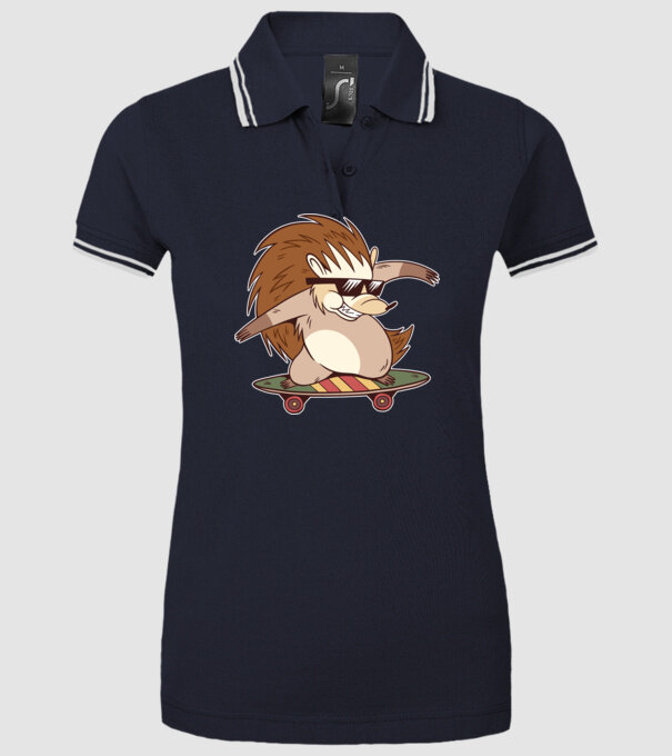 Arici Skateboarder model albastru închis pe tricou