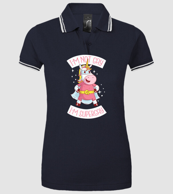 'I''m not gay i''m supergay' model albastru închis pe tricou