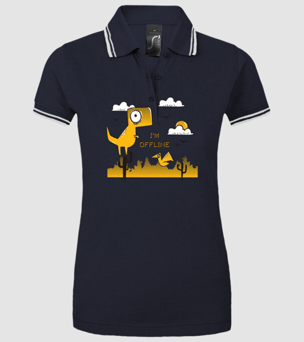 'I''m Offline - tricou amuzant cu dinozaur' model albastru închis pe tricou