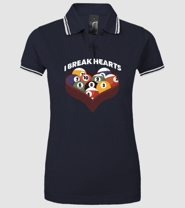 I break hearts - Biliard model albastru închis pe tricou
