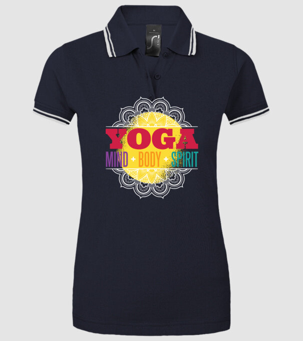 Valori yoga model albastru închis pe tricou