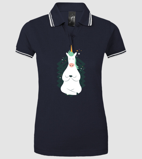 Yoga Unicron model albastru închis pe tricou