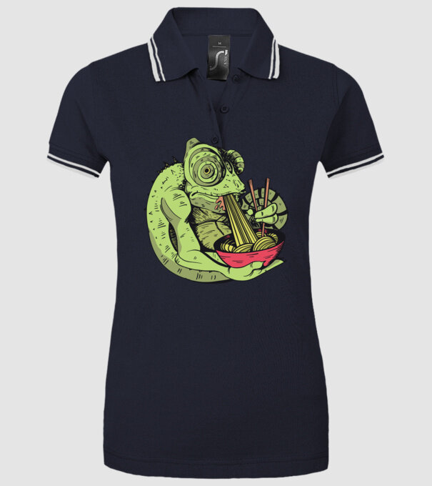 Cameleon cu paste model albastru închis pe tricou