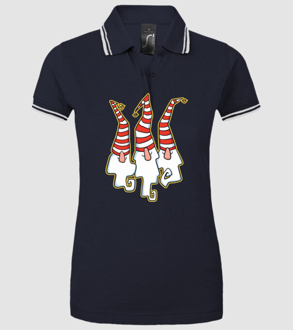 Elfi de Crăciun model albastru închis pe tricou