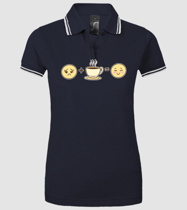Cafea Fericire model albastru închis pe tricou