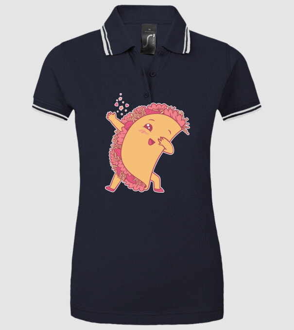Kawaii Taco DAB model albastru închis pe tricou