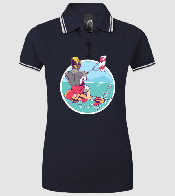Kite Surf model albastru închis pe tricou