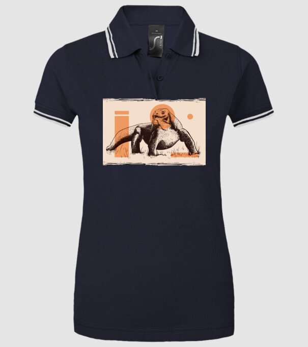 Șopârlă dragon de Komodo model albastru închis pe tricou