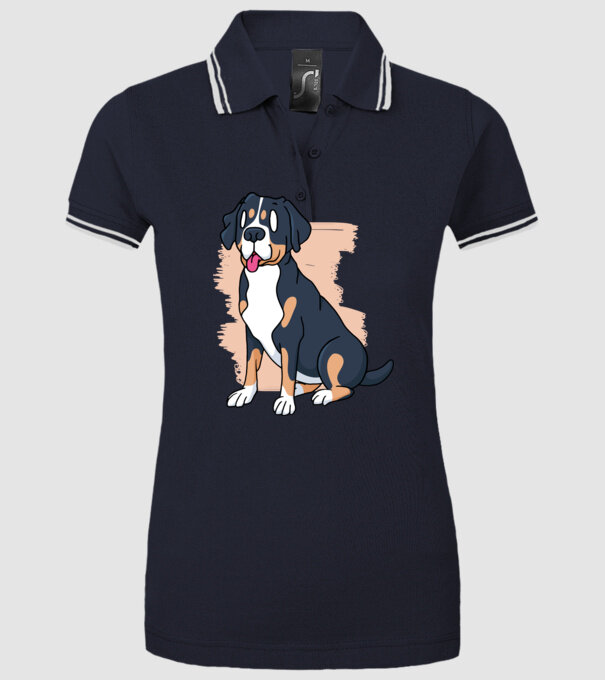 Câine model albastru închis pe tricou