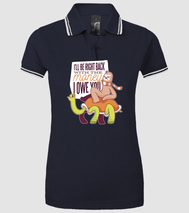 Leneș pe Țestoasă - Vin imediat cu banii pe care îi datorez model albastru închis pe tricou