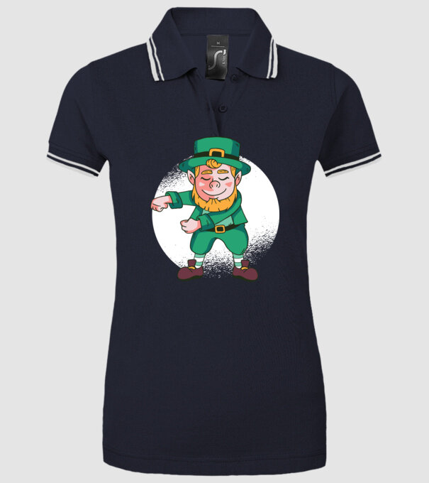 Leprechaun Floss - St. Patrick DAB dans model albastru închis pe tricou