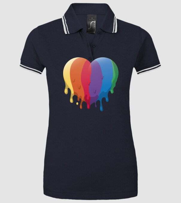 LGBTQ Inimă model albastru închis pe tricou