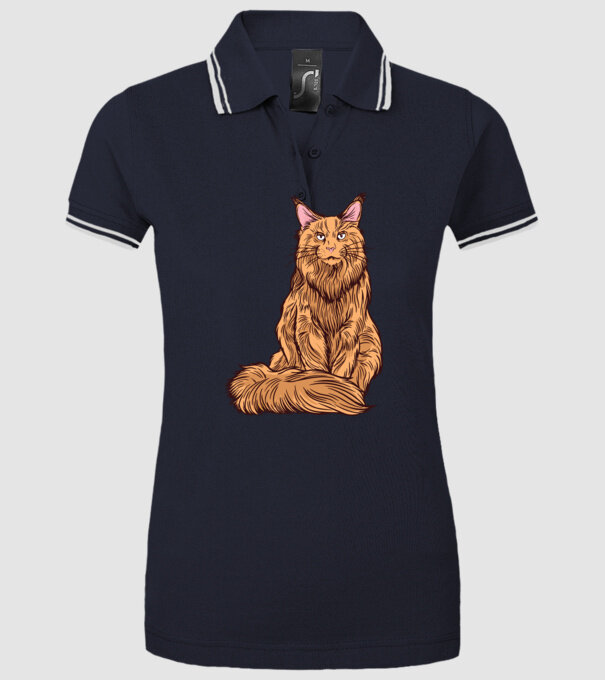 Pisică Maine Coon model albastru închis pe tricou