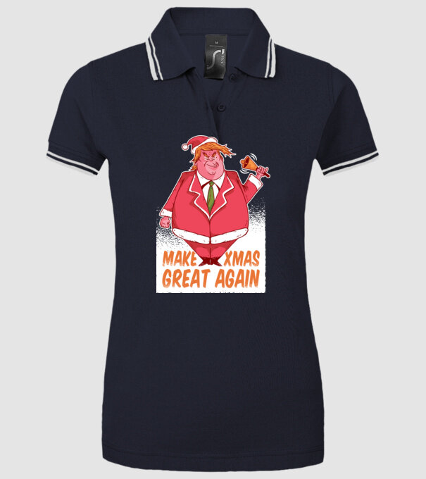 Make Xmas Great again Trump tricou amuzant Crăciun model albastru închis pe tricou