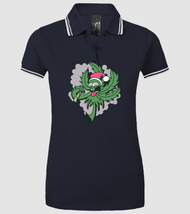 Marijuana Santa model albastru închis pe tricou