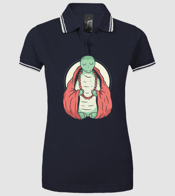 Broasca țestoasă care meditează model albastru închis pe tricou