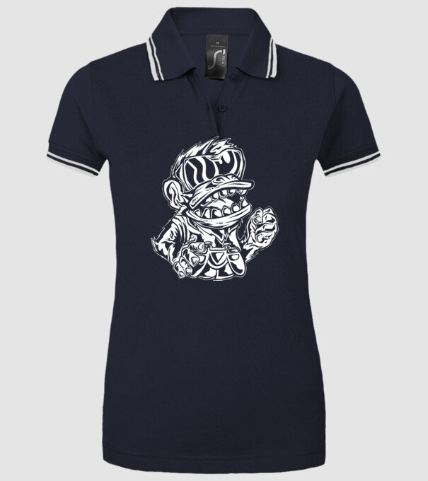 Maimuța Gamer furioasă model albastru închis pe tricou
