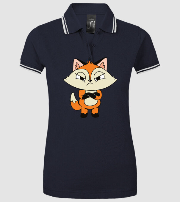 Vulpe furioasă model albastru închis pe tricou
