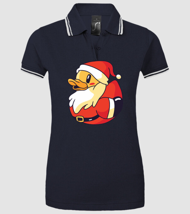 Tricou Moș Crăciun Rață model albastru închis pe tricou
