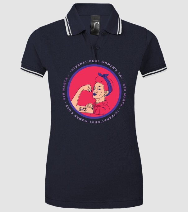 Ziua Internațională a Femeii 8 martie model albastru închis pe tricou