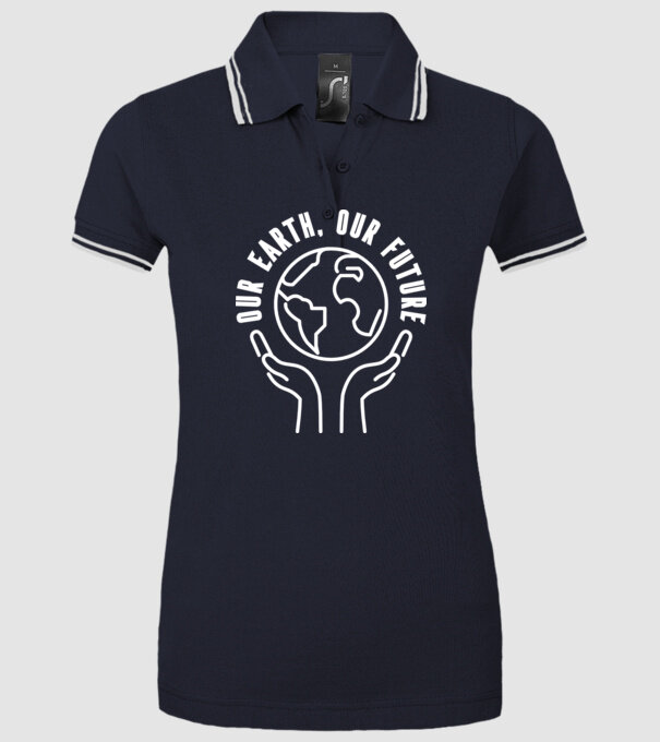 Our earth Our Future - Ziua Pământului model albastru închis pe tricou