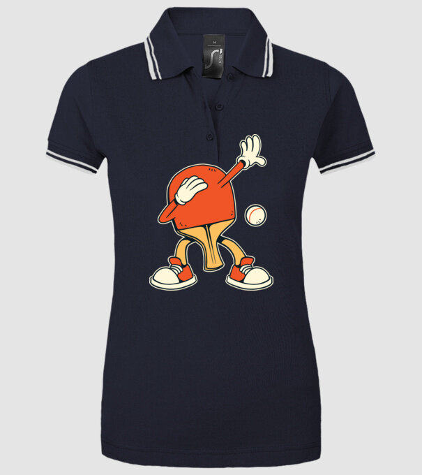 Ping Pong DAB model albastru închis pe tricou