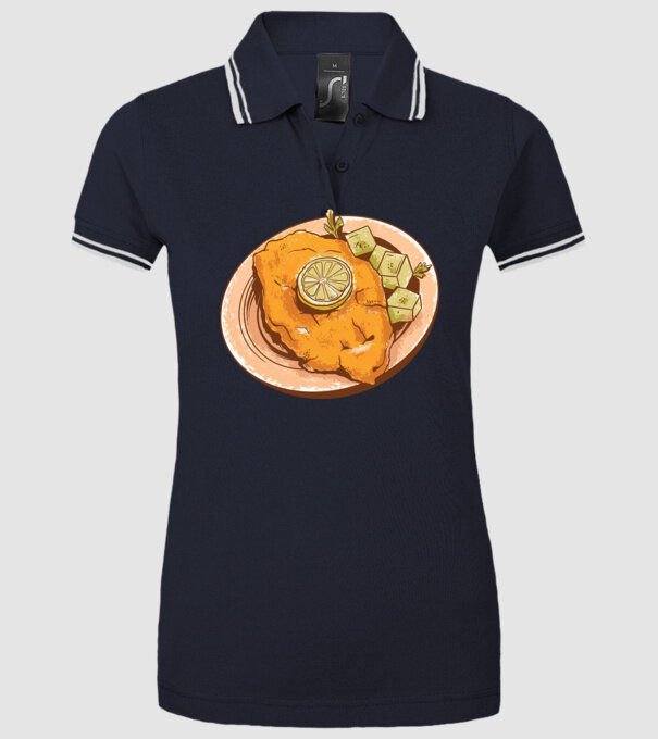 Șnițel vienez Wiener Schnitzel model albastru închis pe tricou