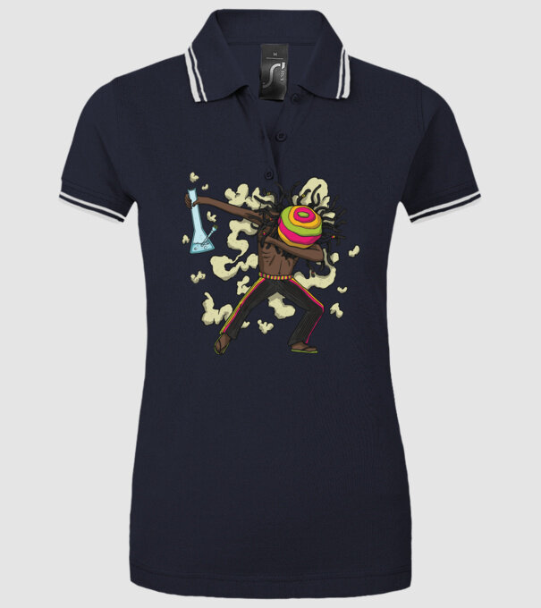Dreadlock DAB model albastru închis pe tricou