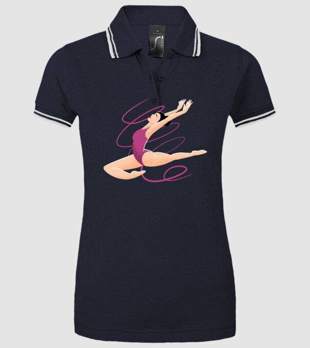 Gimnastică ritmică model albastru închis pe tricou