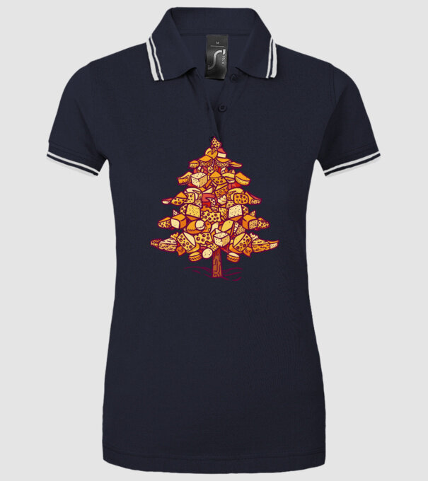 Pom de Crăciun cu Brânză model albastru închis pe tricou