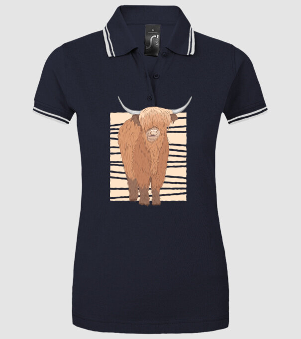 Vită scoțiană model albastru închis pe tricou