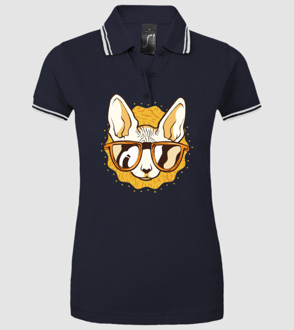 Sphynx Pisică Cool model albastru închis pe tricou