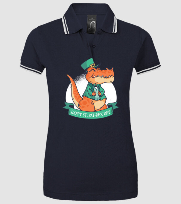 Dinozaur Sfântul Patrick model albastru închis pe tricou