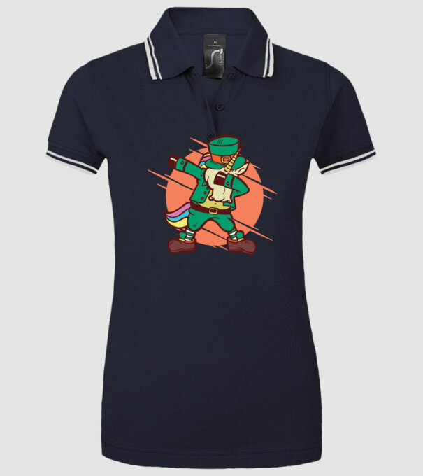 St Patrick Unicorn DAB model albastru închis pe tricou