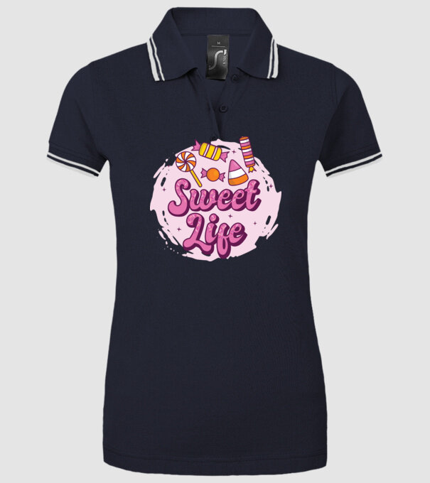 Sweet Life - Viață dulce model albastru închis pe tricou