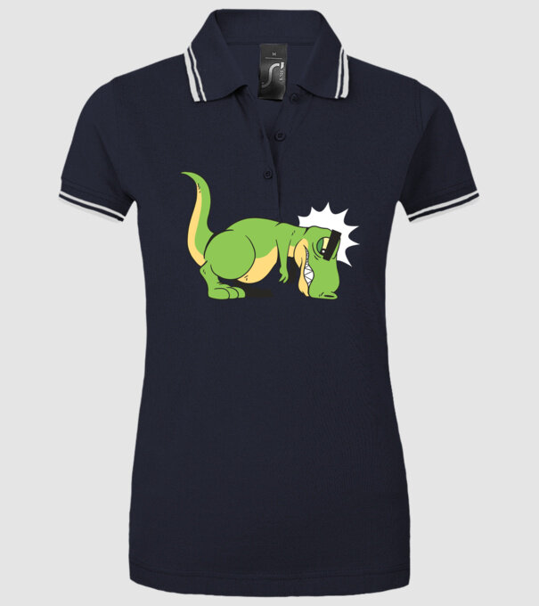 T-rex Push-up model albastru închis pe tricou