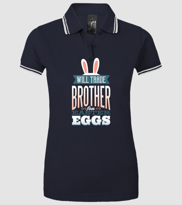 O schimb pe sora mea pe un ou de Paște model albastru închis pe tricou