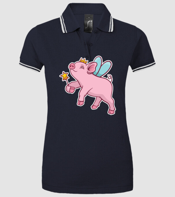 Porcușor zână model albastru închis pe tricou