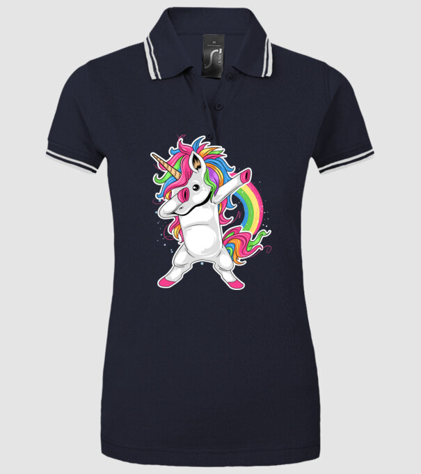 Unicorn Dab model albastru închis pe tricou